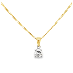 Pre Owned 18ct Diamond Pendent and Chain ZU604